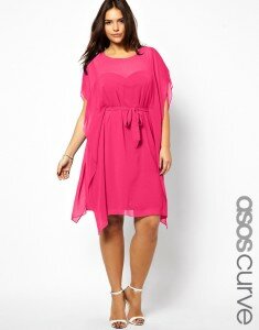 ASOS PLUS SIZE KIMONOWA RÓŻOWA SUKIENKA